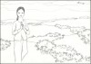 "Người gái nhỏ hậu phương" "tím chiều hoang biền biệt" của Hữu Loan - Minh họa của Lê Thương (NCTG)