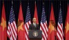 Tổng thống Mỹ Barack Obama phát biểu trước người dân Việt Nam tại Trung tâm Hội nghị Quốc gia. Hà Nội, 24-5-2016 - Ảnh: AP