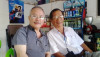 Anh Trần Công Tâm (trái) cùng NGƯT, thầy Phan Thanh Sắc tại Gò Công - Ảnh: Facebook Tam Tran