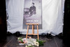 Tưởng nhớ nhà giáo bị sát hại vì dạy học sinh về quyền tự do biểu đạt, tháng 10-2021 - Ảnh: Hans Lucas (AFP)