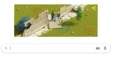 Mạng google.com kỷ niệm một trong những biến cố lịch sử lớn nhất của hậu bán thế kỷ 20: 9-11-1989, khi bức tường Berlin được mở - Ảnh chụp màn hình