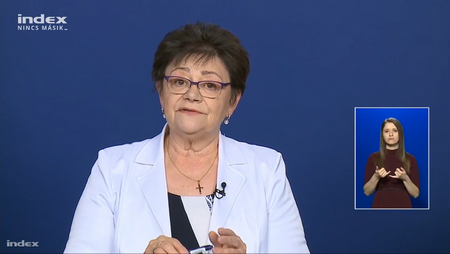 Giám đốc Y tế Quốc gia Hungary, bà Müller Cecília - Ảnh: index.hu