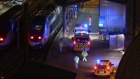 Tầu cao tốc TGV được biến thành công cụ cứu thương các bệnh nhân Coronavirus tại TP. Strasbourg, ngày 26/3/2020 - Ảnh: Frederick Florin (AFP)