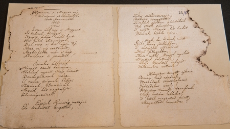 Bản thảo thi phẩm “Hymnus” của nhà thơ Kölcsey Ferenc