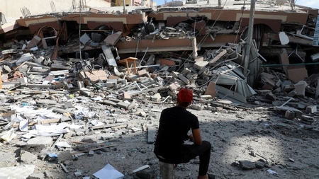 Cuộc chiến khốc liệt giữa Israel và Palestine - Ảnh: Majdi Fathi (AFP)