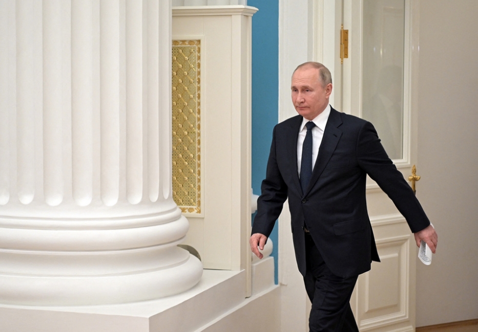 Và kẻ gây nên tất cả thảm kịch này: Vladimir Putin tại Điện Kremlin, ngày 24/2/2022 - Ảnh: Alexey Nikolsky (AFP)