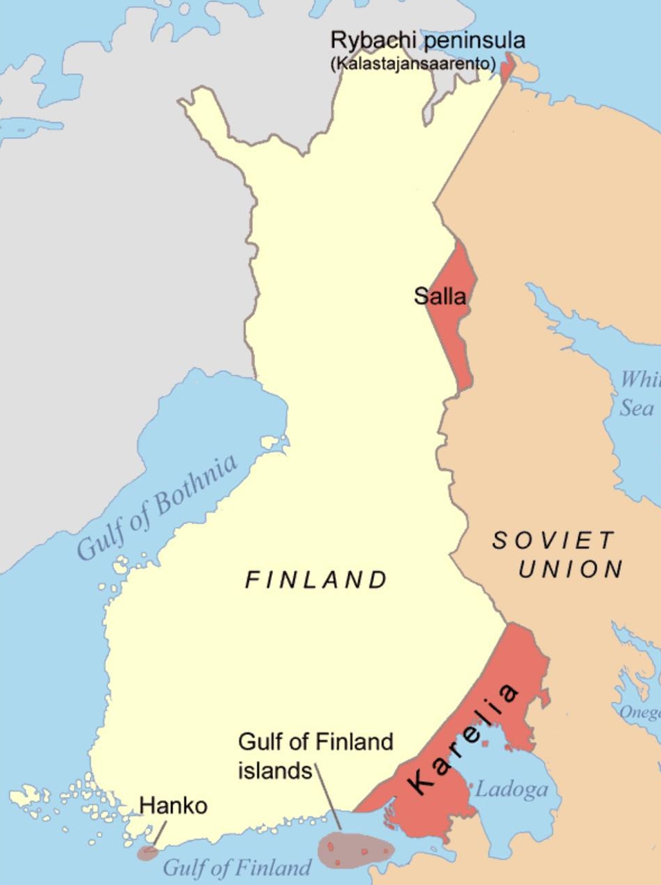 Lãnh thổ tại vùng Karélia của Phần Lan được cắt cho Liên Xô