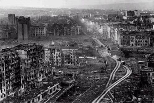 Grozny bị tàn phá bởi quân đội Nga trong cuộc chiến Chechnya - Ảnh tư liệu