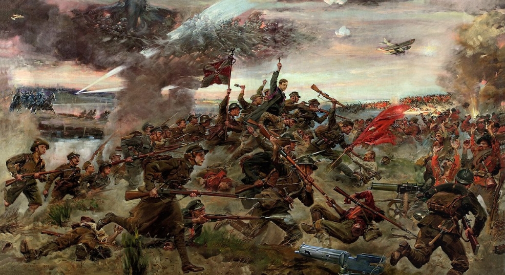 Họa phẩm “Phép màu trên sông Wisła”, cho rằng nhờ Thiên Chúa bảo vệ nên Ba Lan đã chiến thắng Hồng quân và giữ được đất nước vào năm 1920