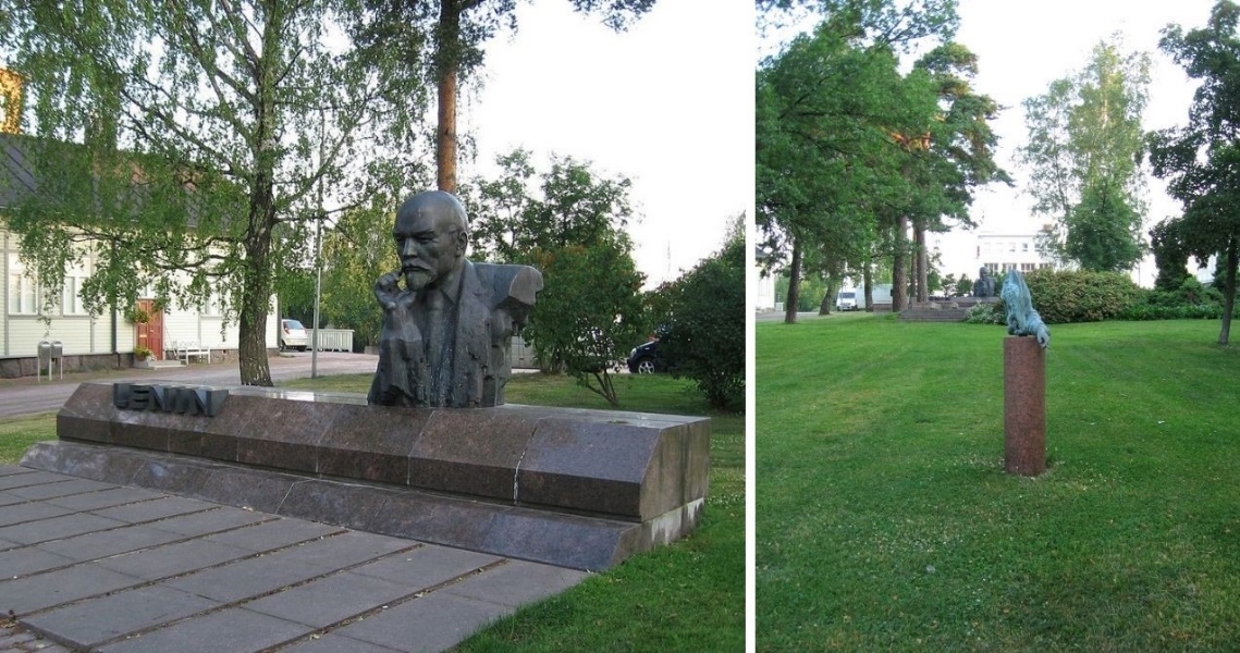 Tượng Lenin và Cánh tay bị mất ở Kotka - Ảnh: Wikipedia)