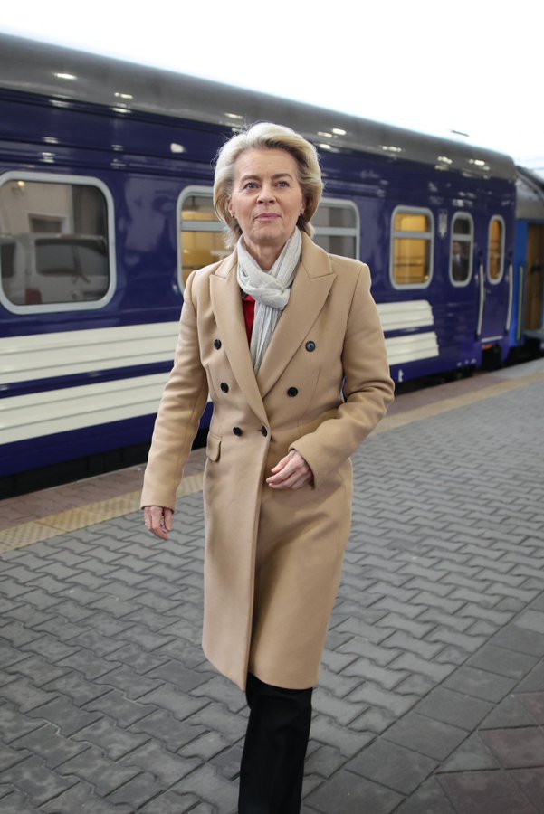 Chủ tịch Ủy ban Châu Âu, bà Ursula von der Leyen tại thủ đô Kyiv vào ngày 24/2/2024.