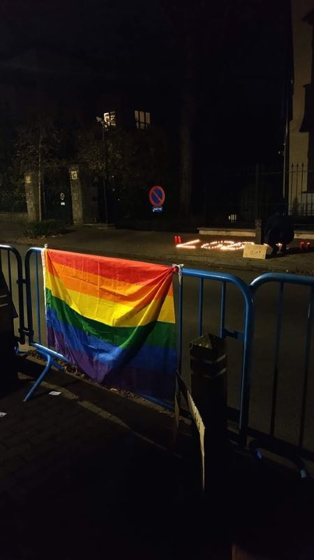 Biểu tình tại Brussels để phản đối chính sách kỳ thị giới LGBT của chính quyền Hungary - Ảnh: Thu Vân