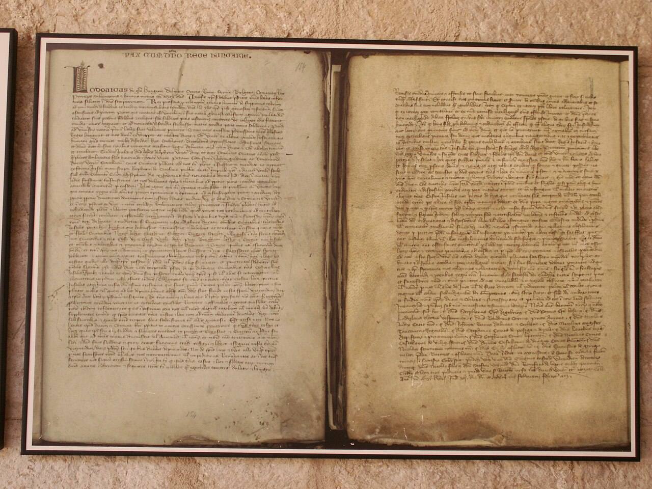 Bản sao Hiệp ước Zadar (1358) củng cố vững chắc quyền lực của Hungary tại vùng Dalmatia (duyên hải Adriatic)